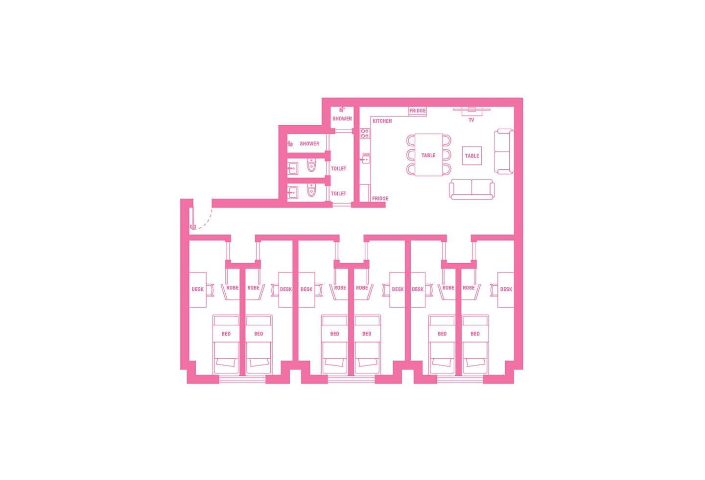 King single bed apartment