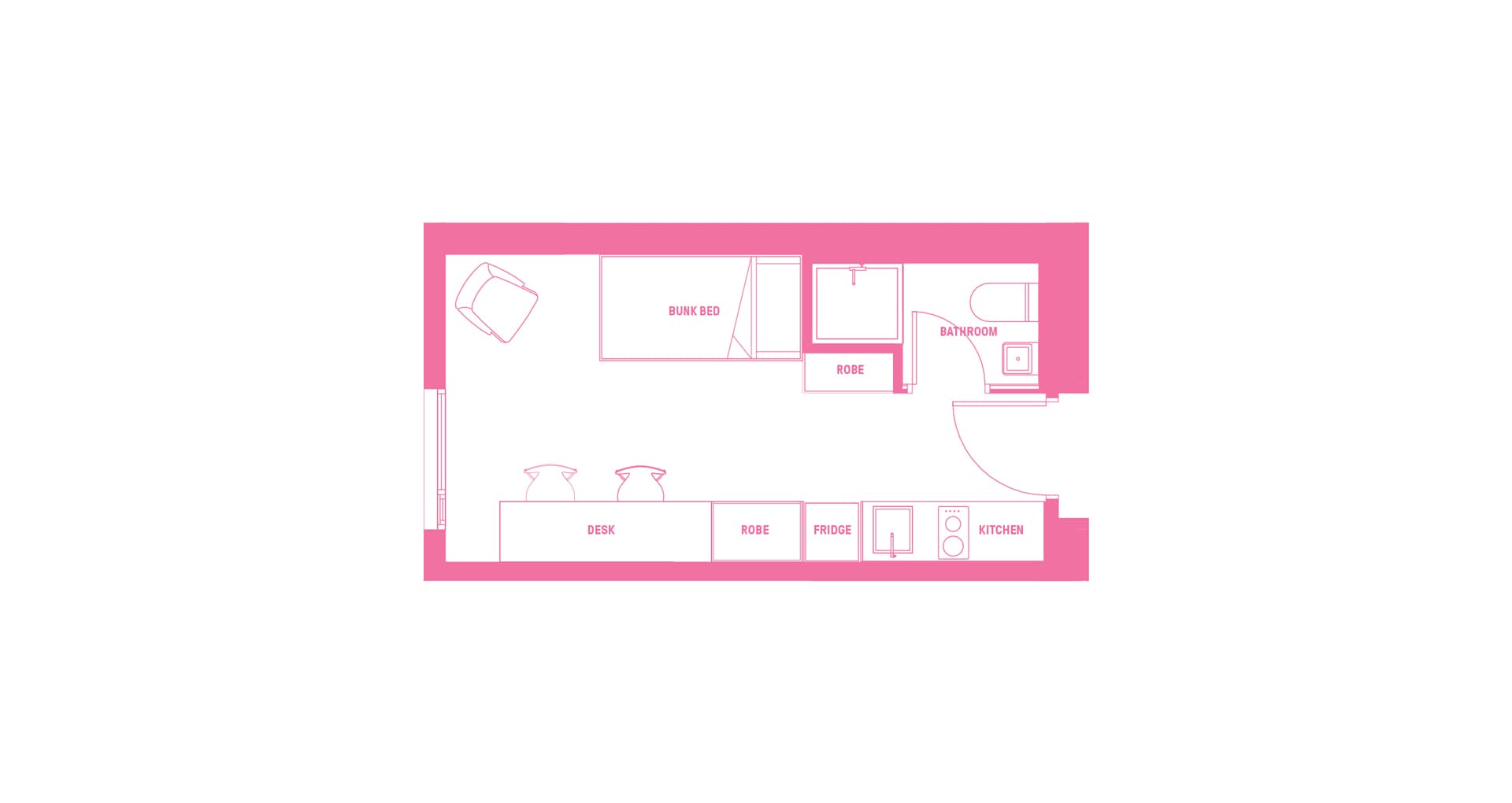 King single bed apartment
